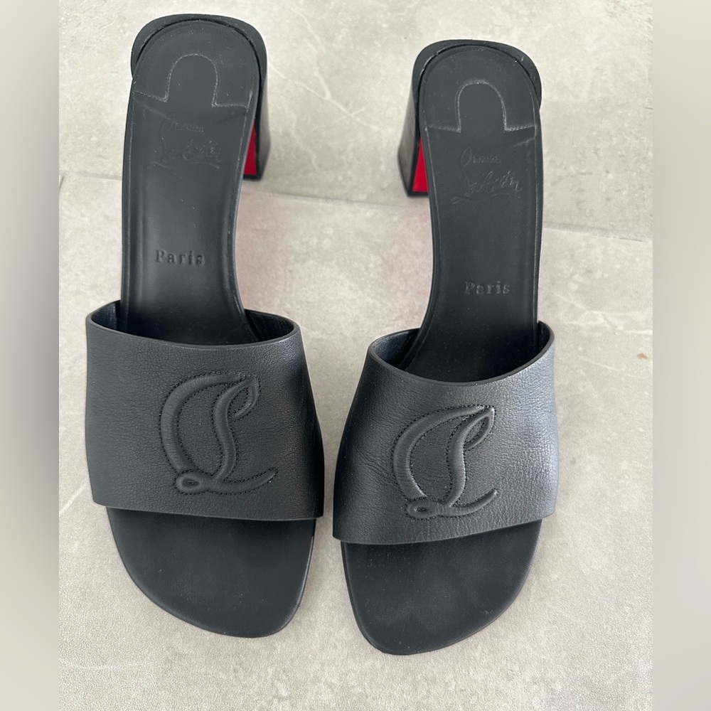 Christian Louboutin Black Slide Heels